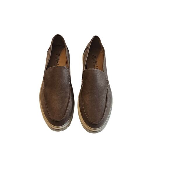 Journee Collection Women's Ericka Flat Loafers Size WD10 Tan Faux Vegan Leather - Picture 3 of 9